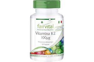 Fairvital | Vitamina K2 100mcg, menachinone naturale, MK-7, vegan, 90 capsule