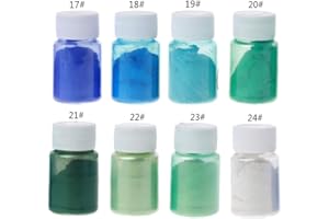 SYNYEY Polvo de mica, 8 colores, 10 g, colorante de resina epoxi, kit de pigmentos nacarados para resina epoxi, bombas de baño, uñas, limo, maquillaje, obras de arte, manualidades
