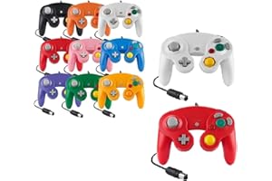 FAIRY TAIL & GLITZER FEE Controller Für Game Cube Weiß und Switch kabelgebunden Gamepad Joypad (Rot/Weiß)