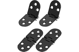 QWORK® 4 sztuki składanych zawiasów z klapką, zawiasy 180 stopni, zawiasy opuszczane do składanych stołów, szafek, drzwi szafy - stop cynku, czarne