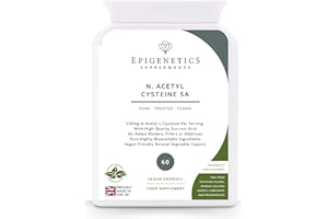 EPIGENETICS N-Acetyl Cysteine SA | High Strength NAC 550mg & Natural Succinic Acid Antioxidant | 60 Vegan Friendly Capsules UK Made | Long 2 Month Supply