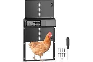 fioay Elektrische hühnerklappe,Automatische Hühnerstalltür mit timer und manuelle,Türöffner Hühnerstall,batteriebetriebener LED-Bildschirm,für Sichere Hühnerhaltung