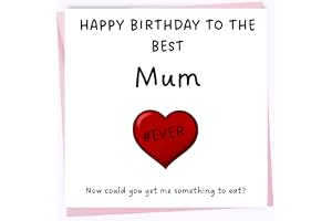 Printperfect - Birthday Cards For Mum – Best Mum Ever – Birthday Card From Daughter Son, Happy Birthday, Birthday Cards 150mm