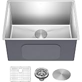 Kraus KHU101-24L Standart PRO 24" Undermount 16 Gauge Tek Kase &Ccedil;amaşır ve Yardımcı Lavabo, 60 cm, Sıkı Yarı&ccedil;ap