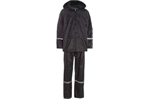 STYLE IT UP Unisex Adult Hooded Raincoat Kagouls Jacket and Trousers Set - Unisex Men and Women - Waterproof, Breathable, Lightweight Rain Set - Consists of Hood,Front zip, 2 Front Pockets and more