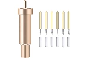 ULIWAMOWI 6 Pièces Lame de Rechange pour Cricut, Boîtier de Coupe Profonde, Coupe Précise, Lame Pointe Fine 30° 45° 60° pour Machine de Découpe Cricut Maker, Explore Air 2, Air 3, Tissu Papier Vinyle Cuir Plus