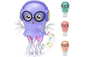 Zonopy Dancing Jellyfish Baby Toy, Crawling Jellyfish Tummy Time Toy for Girls 3-6 Boys 6-12, Magic Dancing Music Crawling Toys for 3 4 5 6 7 8 Year Old Children Birthday Gifts
