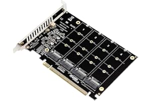 VOANZO 4-Port M.2 Erweiterungskarte NVME auf PCIE X16 Adapter, M Key Drive Converter Reader