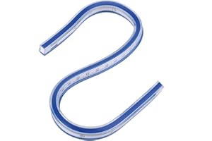DIAONIAN 1 Pezzi Curvilinee Flessibile,Deformabile Curva Flessibile Righello,Curvilinee Per Disegno Tecnico,Righello Bifacciale Flessibile,Per Dipingere,Disegnare Abiti,40 cm/16 pollici