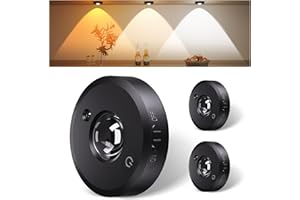 RUYI 3er Pack Lampe Spot Sans Fil avec Telecommande,Rechargeable LED Vitrine 3000K/4000K/6500K Diminuable,Fonction de Synchronisation