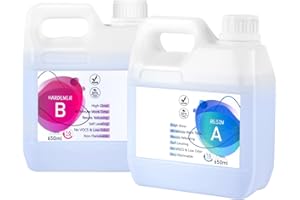 ZQSSMLIED 1300ml Epoxidharz mit Härter, Hochglanz Epoxidharz Set, Blasenfreies Beschichtungs- und Gießharz für DIY-Kunst, Schmuck, Untersetzer, Weihnachtsdekorationen, Tischplatten, Formen, Holz