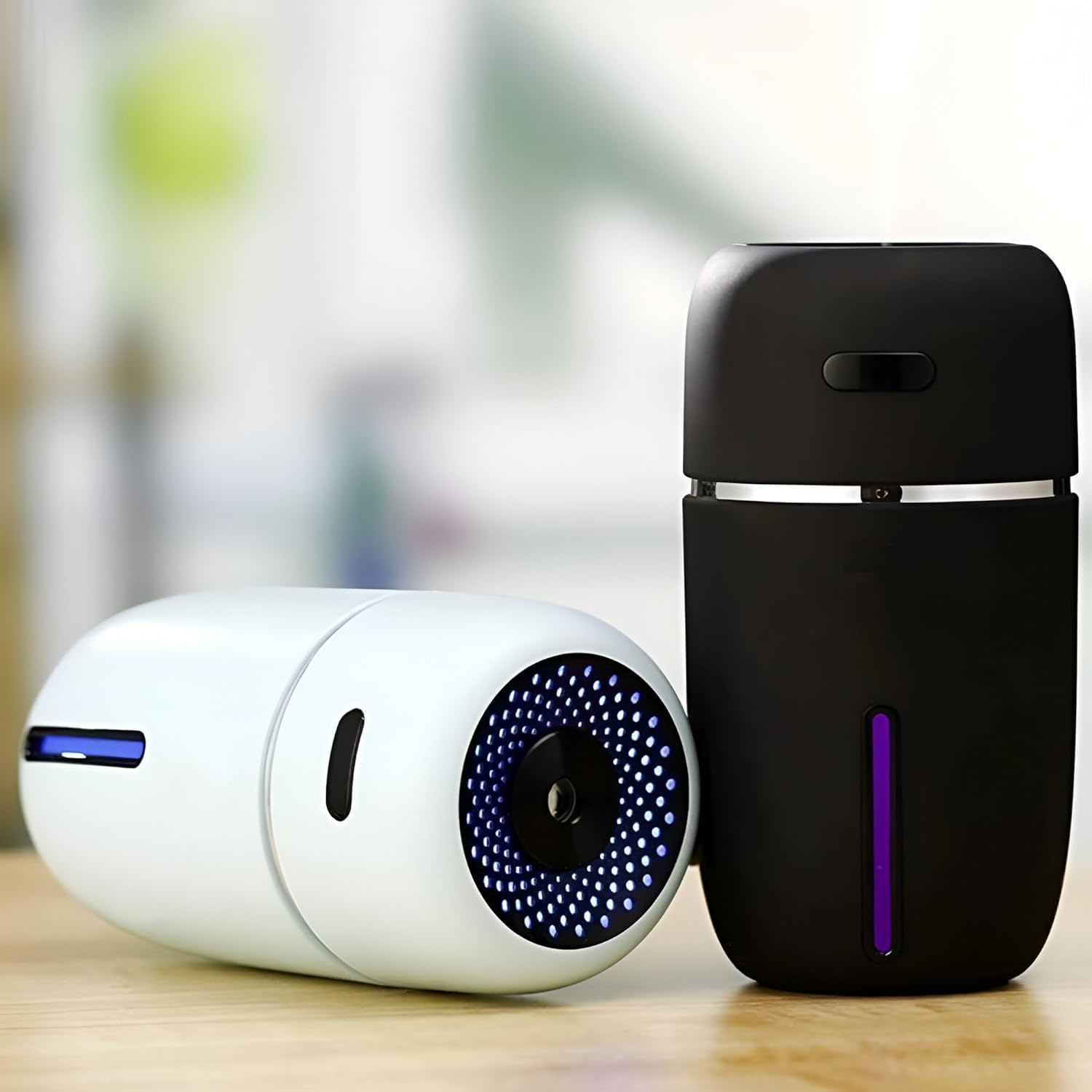 Bare Elixir Flame Humidifier & Aroma Diffuser | Cool Mist Humidifier for Home, Bedroom, Car | Ultrasonic Atomization | 7 Color Variations | Relieves Dryness & Freshens Air | Black (Flame)