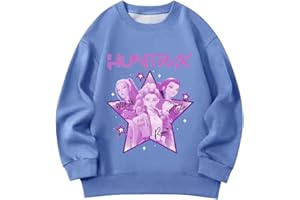 Genérico Sudadera Huntrix Anime para niñas Top Casual Manga Larga para niñas con Estampado de Animados con Estampado de Manga Larga Sudadera niños Top Casual