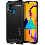 Spigen Rugged Armor Back Cover Case Compatible with Samsung Galaxy M21, M21 2021 Edition and M30s - Matte Black