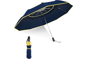 Kalolary Ombrello da golf da 62 pollici aperto automatico antivento compatto grande doppio baldacchino, ombrello pieghevole da viaggio forte ombrello da pioggia oversize