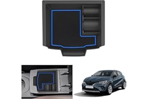 GAFAT Compatibile con Renault Captur 2 / Symbioz 2025 2026-2020 Vano Portaoggetti Console Centrale, Captur 2025 E-Tech Hybrid Organizer per Bracciolo, con Tappetini Coniare, Accessori Captur 2 (Blu)
