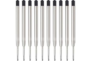 MengRan Ricariche per penna a sfera da 9,9 cm, punta media da 1 mm, compatibili con ricariche per penna Parker, confezione da 10 (inchiostro nero)