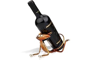 UPDATECLASSIC Tooarts Yoga Katze Weinflaschenhalter Getränkeflaschehalter Metall-Skulptur