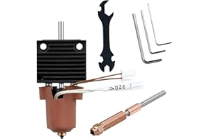 JUUPINE Convient pour les kits de mise à niveau haute température Creality K1/K1C/K1 Max Hot End série K1, kit de tête d'impression 3D à haute vitesse avec dissipateur thermique (avec 2 buses en acier trempé