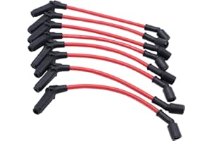 SHLPDFM 8pcsSet 10.5mm Spark Plug Wires Set Ignition Wire Spark Plug Lead for ChevyGMC 1999-2006 LS1 VORTEC 4.8L 5.3L 6.0L, Red