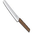 Victorinox Swiss Modern, Bread and Pastry Knife, Extra Sharp Blade, Wavy Edge, 22 cm, Stainless Steel, Brown