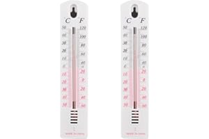 ONRYSXN 2Pcs Wall Thermometer, Outdoor Thermometer Read Accurate Celsius and Fahrenheit Large Wall Mounted Room Temperature Monitor Easy-to-Mount Design for Home Garden Greenhouse Home Office Indoor Outdoor