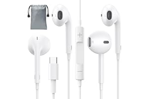 OLKIEQZ 2 Pack Auriculares USB C HiFi Estéreo para iPhone y Samsung，Tipo C Cascos con Cable y Micrófono y Control de Volumen y Aislamiento de Ruido,Compatible con iPhone 15/15 Pro/Samsung S23/iPad Air