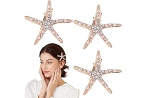 LZKHEH Seestern-Haarspangen 3er-Pack mit Diamanten und Perlen, Meerjungfrau haarschmuck, Accessoires für meerjungfrau Mädchen, Blumenmädchen und Hochzeiten.