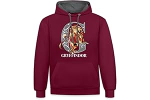 Spreadshirt Harry Potter Gryffindor Monochrome Unisex Contrast Hoodie