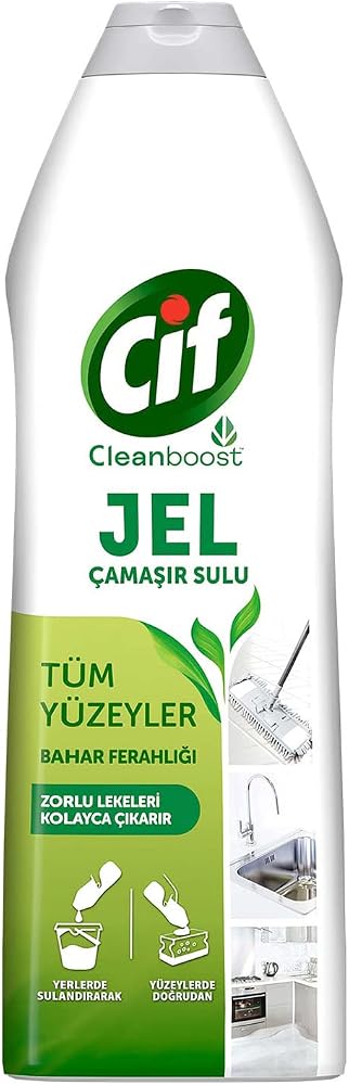 Cif Jel Yüzey Temizleyici Cleanboost Tüm Yüzeyler için Leke Çıkarıcı Çamaşır Sulu Bahar Ferahlığı 750 ml
