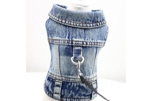 TUITA Chaqueta Vaquera para Perro, Camiseta Vaquera Azul para Cachorro, Ropa Lavable para Perros, Ropa Fresca para Perros pequeños y medianos, Chaleco Vaquero, Ropa para Gatos