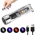 MAKINGTEC Mini LED Flashlights USB Rechargeable Small Keychain Flashlight with 11 Modes of Main & Side Light, Portable Pocket EDC Flash Light for Daily Using, Backpacking, Camping, and Hiking, etc.