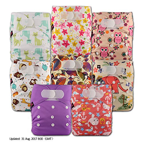 LittleBloom, Reusable Pocket Cloth Nappy, Fastener: Hook-Loop, Set of 8