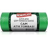 Koroplast Cam Atıklar Jumbo &Ccedil;&ouml;p Torbası 10&rsquo;lu 80&times;110 cm, Kesici Atıklara Dayanıklı, &Ccedil;ift Katlı, Geri D&ouml;n&uuml;şt&uuml;r&uuml;lebilir, Kolay 