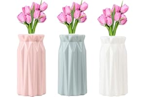‎AMZMUKAUP Kunststoff Vasen, 3 Stück Elegantes Design Vase Desktop Moderne Dekorative Ornament Kunststoff Vase Für Innen Schlafzimmer Wohnzimmer Balkon Tischdeko Hochzeit Küche Office