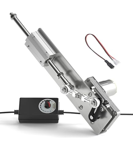 Actionneur Linéaire à Cycle Alternatif Toplionace 12V/24V - Course Réglable 3-15cm Avec Contrôleur De Vitesse, Moteur Télescopique Robuste