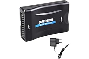 Tihokile Adaptateur Peritel HDMI, Convertisseur Peritel vers HDMI 1080P HD Compatible avec NTSC PAL pour Sky HD Blu Ray PS3 TV CR