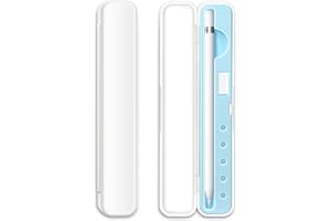 WWW Carrying Case Compatible with Apple Pencil 1st and 2nd Generation,[Apple Pen Accessories Case] Compact Protective Pencil Case for Apple Pencil 1st/2nd Gen,White with Blue Inner Liner