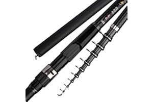 CREPUNDIA Canna per Mare,Canna da Pesca Fondo in Carbonio Rock Fishing 3.6m 4.5m 5.4m 6.30M 7.2m Canna Lancio per Surf Casting Canna da Acqua Dolce/Salata Pesca Telescopica Ultraleggera Rigida(5.4 m)