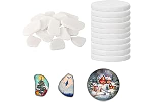 eupdd 30 Pezzi Sassi da Dipingere: 5cm+3-5cm Pietre Piatte da Dipingere per Regalo di Natale, La Pittura Creativa, Decorazione del Giardino, Rocce Naturali di Disegno, Dipingere Sassi