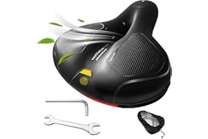 Hmseng Selle de Velo Ultra Confortable, Selle de Vélo Gel Ergonomique avec Amortisseur à Double Ressort pour Bicyclette VTT Vélos Montagne
