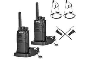 Pofung Walkie Talkie Long Range walkie talkies for adults work and kids play two way radios With LED Light &Earpieces(2 pack)