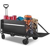 Begin Power Katlanır Wagon Araba Kamp Arabası 100 Kg Taşıma Kapasiteli Outdoor Plaj Kamp Arabası, Siyah