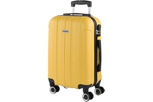ITACA - Maleta de Cabina 55x40x20 - Maletas De Viaje Cabina Rígidas Trolley con 4 Ruedas Dobles Maleta De Mano para Avion Ligera Equipaje De Mano Candado de Combinación. Compatible Ryanair, Amarillo
