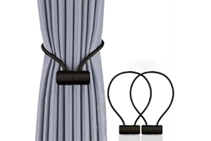 Unictop Magnetische Vorhang Raffhalter, Vorhang Clips Seil Gardinen Raffhalter Schnallen Vorhang Binder Gardinenhalter für Haus Dekoration 2 Stück