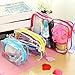 Qianle Women Transparent PVC Clear Waterproof Makeup Wash Holder Pouch Blue L