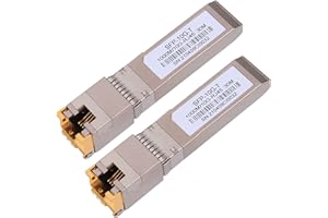TOOLCO 2 pieces 1.25/2.5/5/10G SFP+ RJ45 copper module - up to 30 m with CAT.6a/7 compatibility for Cisco, Ubiquiti, Netgear, D-Link, Supermicro, TP-Link, Mikrotik, Unifi and more, SFP 10GBase-T transceiver