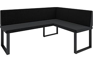 FURNISTAR Eckbank Akiko Metal - Eckbankgruppe für Ihrem Esszimmer, Küche modern, Sitzecke, Essecke. Perfekt für Küche, Büro und Rezeption. Solide und Starke Verarbeitung. (INARI 28, 168x128cm rechts)