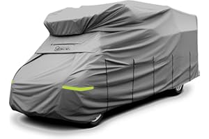 MRWIZMS Telo Copri Camper, Copertura Roulotte Durevole e Resistente, Resistente Agli Agenti Atmosferici e alla Sporcizia, Facile da Installare e da Rimuovere, Garantie Protection Fiable pour Votre Roulotte.