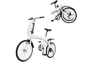 Donened - bicicletta pieghevole a 6 marce, altezza regolabile 75-93 cm, acciaio al carbonio, fino a 90 kg, formato piegato 80 x 58 x 35